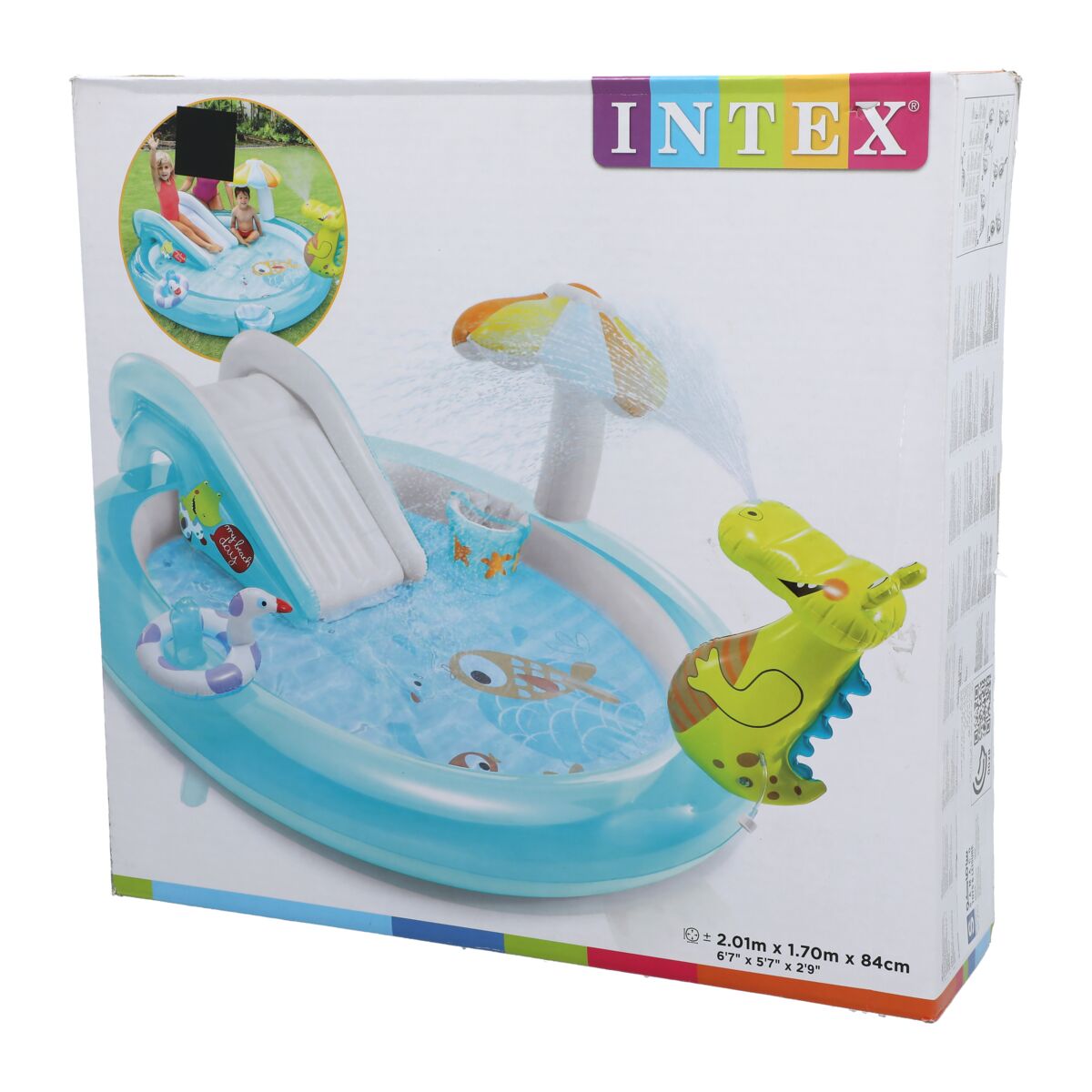 Intex Vinyl Inflatable Design Gator Play Center for 2 Years & Above Multicolor